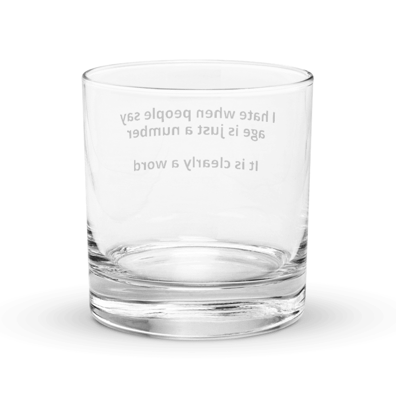 Age is a Word Rocks glass